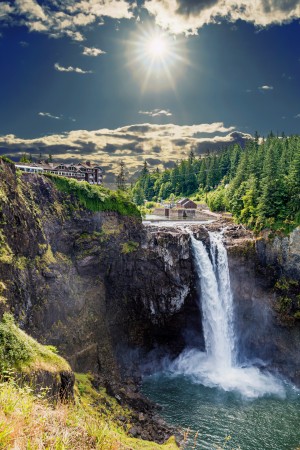 Sun over Snoqualmie Falls